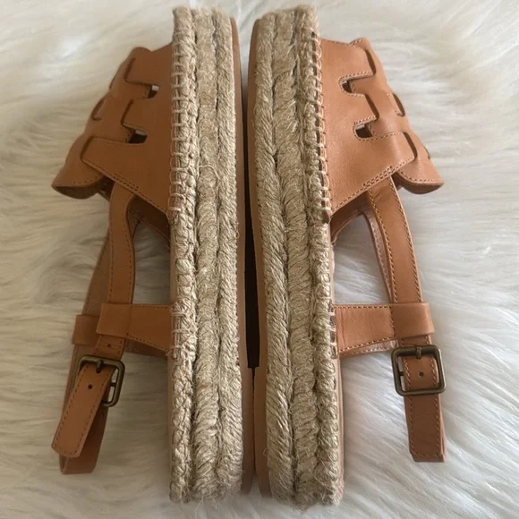 Soludos Sanibel Fisherman Leather Espadrille Sandals Sahara Pink Size 7.5 - Picture 8 of 16